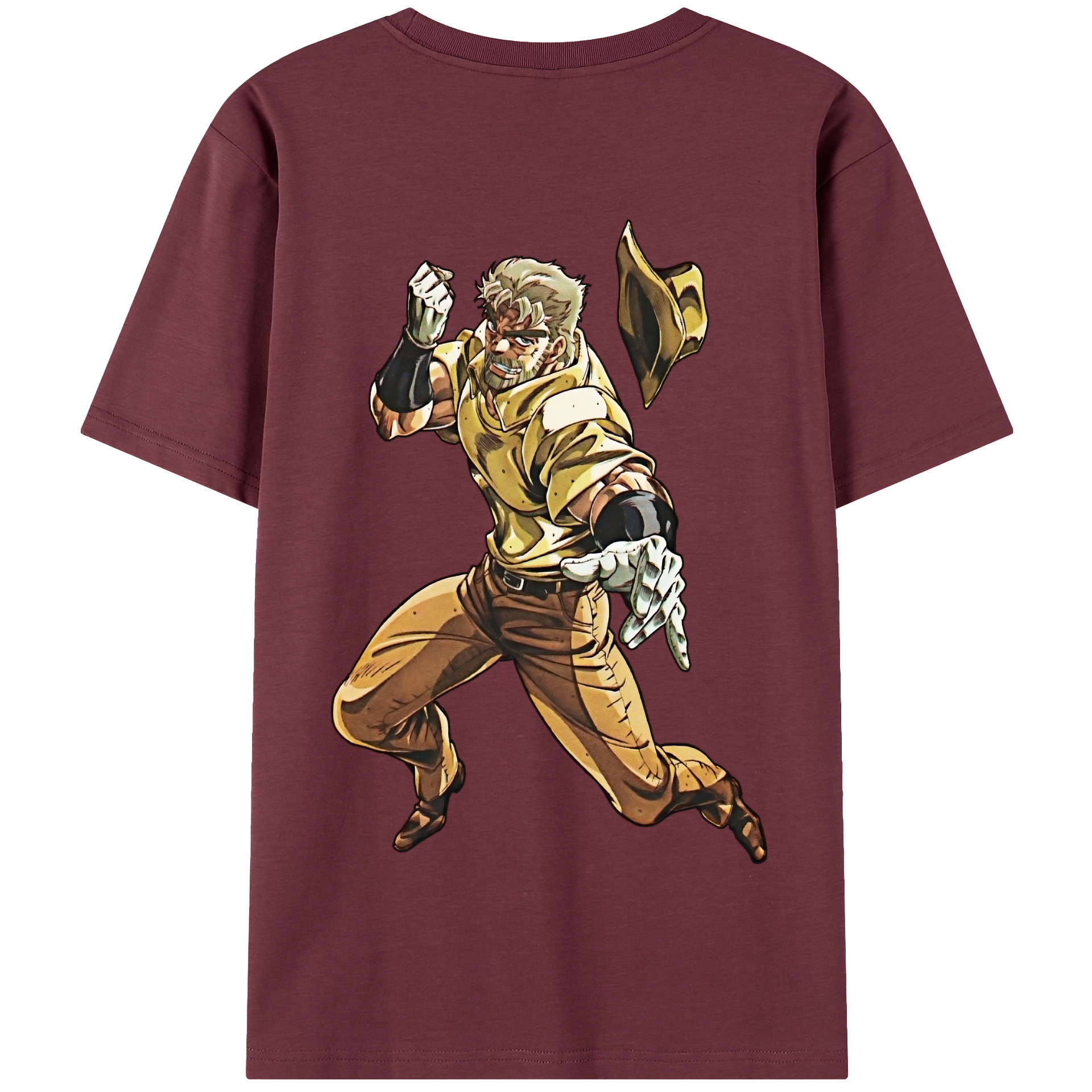 （画像用） ジョジョの奇妙な冒険 ジョセフ?ジョースター JoJo's Bizarre Adventure Joseph Joestar 綿100％半袖Tシャツ（背面プリント）